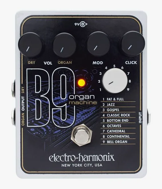 Electro Harmonix B9 Organ Machine, grafica del pannello superiore
