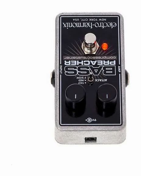 Electro Harmonix Bass Preacher, manopole viste dall'alto