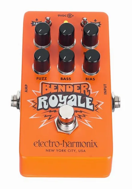 Electro Harmonix Bender Royale Fuzz Orange, manopole viste dall'alto