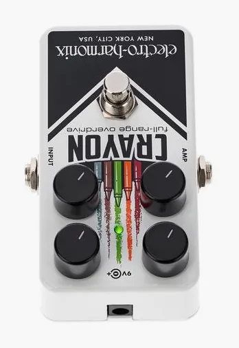 Electro Harmonix Crayon 69 Full-Range Overdrive, grafica del pannello superiore