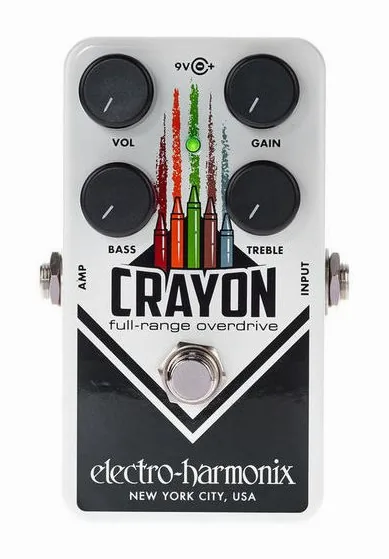 Electro Harmonix Crayon 69 Full-Range Overdrive, ingressi e uscite laterali