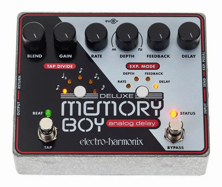 Electro Harmonix Deluxe Memory Boy, manopole viste dall'alto