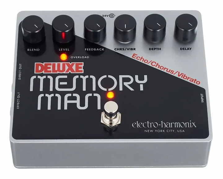 Electro Harmonix Deluxe Memory Man, connettori sul retro dell'unita