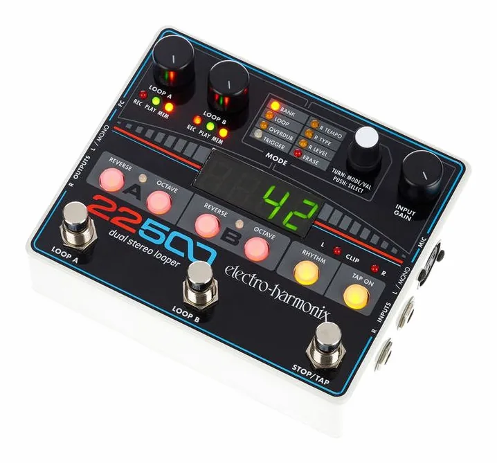 Electro Harmonix 22500 Dual Stereo Looper, led e interruttore a pedale