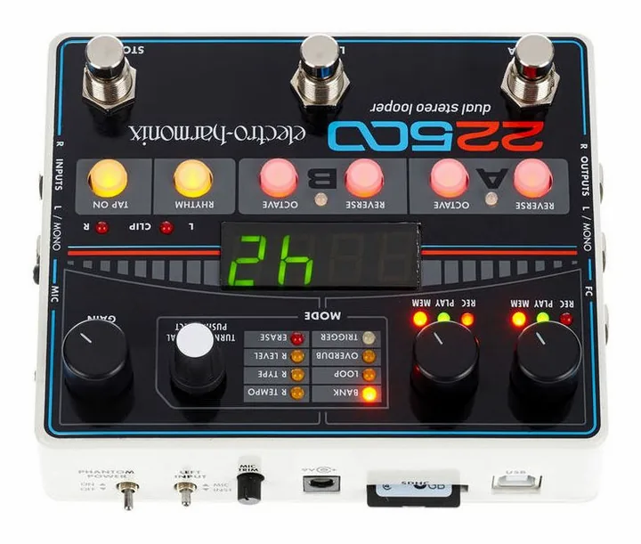 Electro Harmonix 22500 Dual Stereo Looper, manopole viste dall'alto