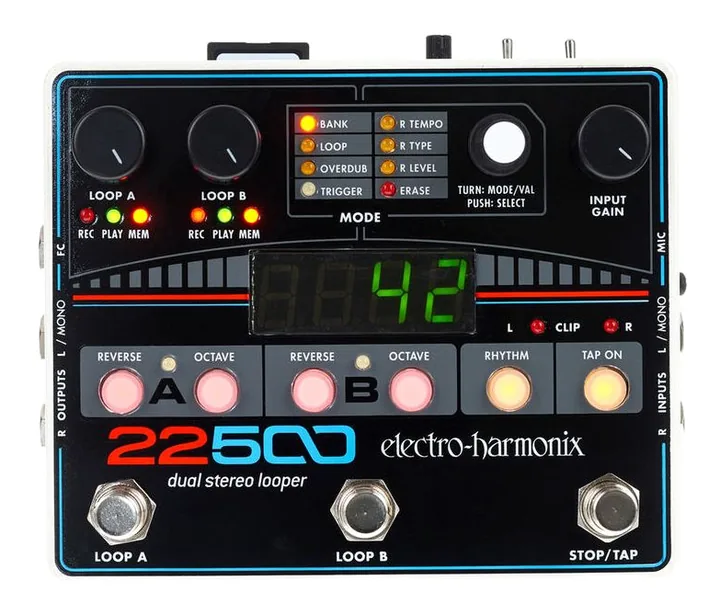 Electro Harmonix 22500 Dual Stereo Looper, led e interruttore a pedale
