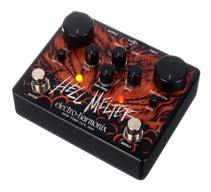 Electro Harmonix Hell Melter Distortion, ingressi e uscite laterali