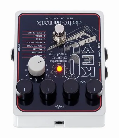 Electro Harmonix KEY9 Electric Piano Machine, ingressi e uscite laterali