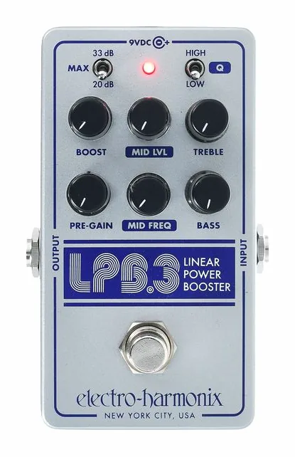 Electro Harmonix LPB-3 Boost & EQ, footswitch in primo piano