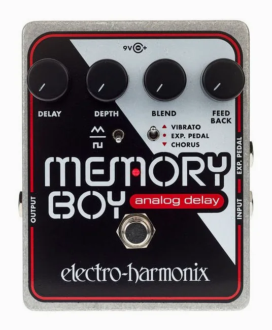 Electro Harmonix Memory Boy, footswitch in primo piano