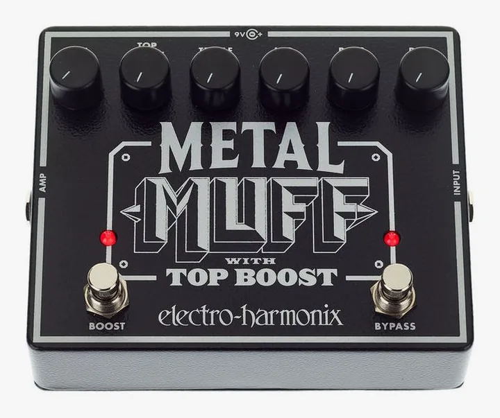 Electro Harmonix Metal Muff/ Top Boost, footswitch in primo piano