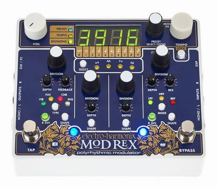 Electro Harmonix Mod Rex, ingressi e uscite laterali