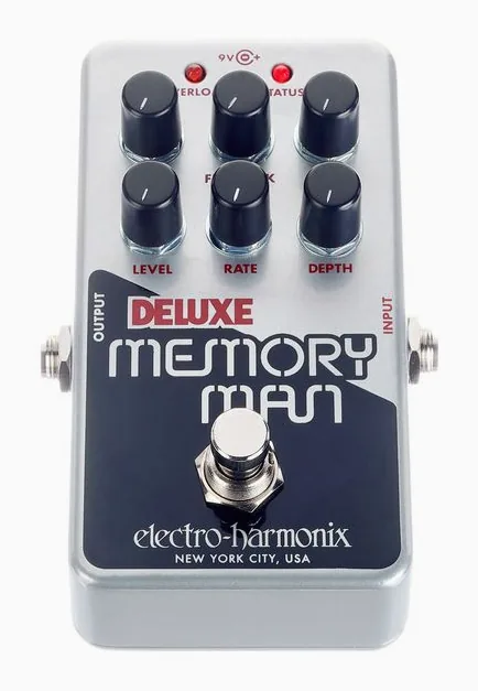 Electro Harmonix Nano Deluxe Memory Man, led e interruttore a pedale