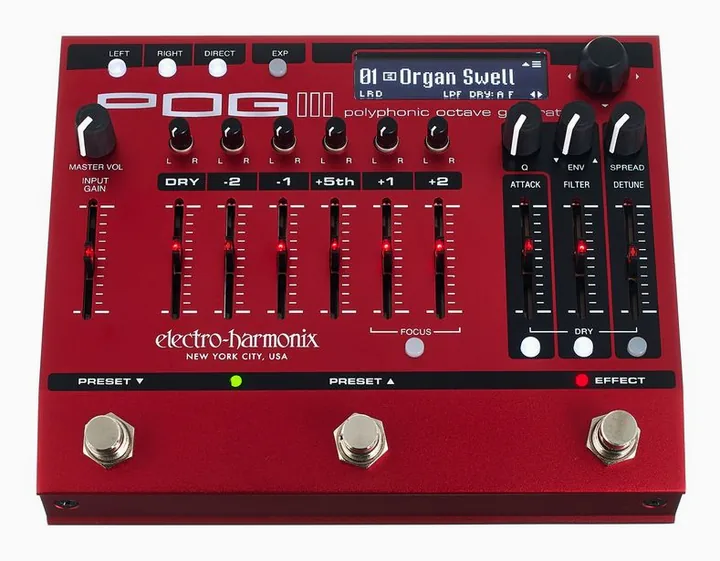 Electro Harmonix POG3 Octaver, led e interruttore a pedale