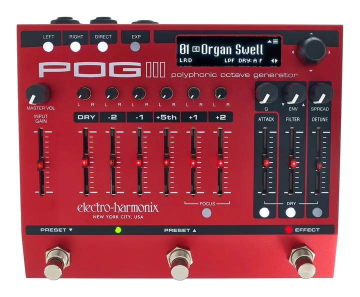 Electro Harmonix POG3 Octaver, grafica del pannello superiore