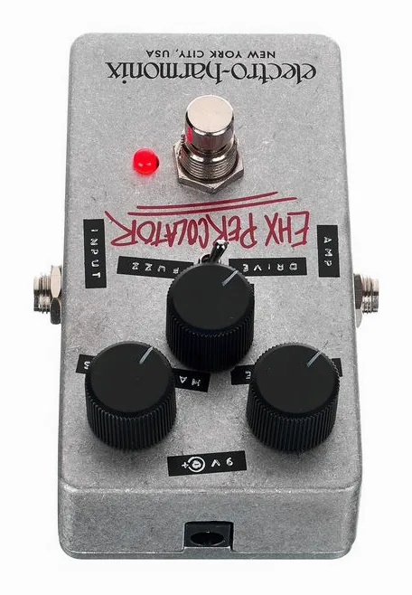 Electro Harmonix Percolator Overdrive/Fuzz, connettori sul retro dell'unita