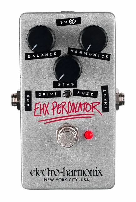 Electro Harmonix Percolator Overdrive/Fuzz, footswitch in primo piano