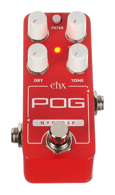 Electro Harmonix Pico POG Octaver, ingressi e uscite laterali