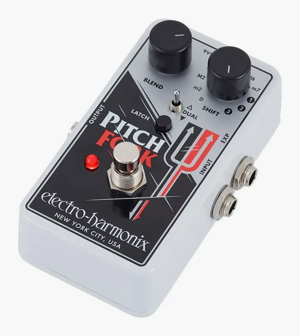 Electro Harmonix Pitch Fork Pitch Shifter inquadrato di fronte su sfondo neutro