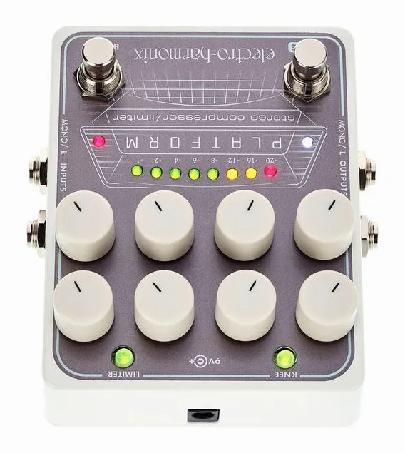 Electro Harmonix Platform Compressor/Limiter, ingressi e uscite laterali