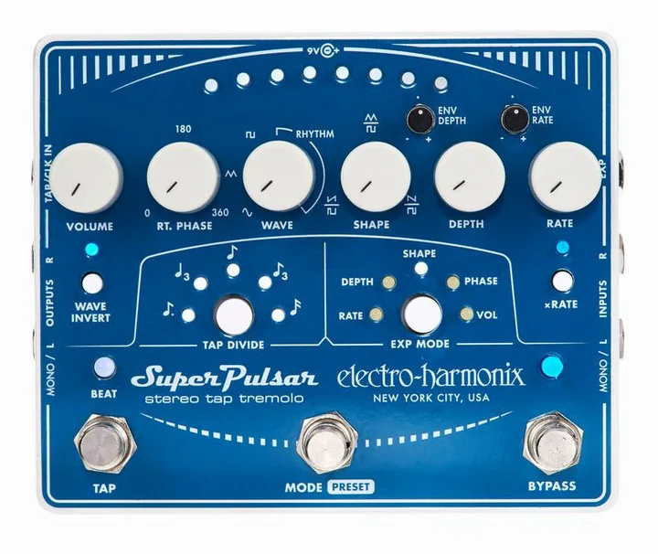 Electro Harmonix Super Pulsar, grafica del pannello superiore