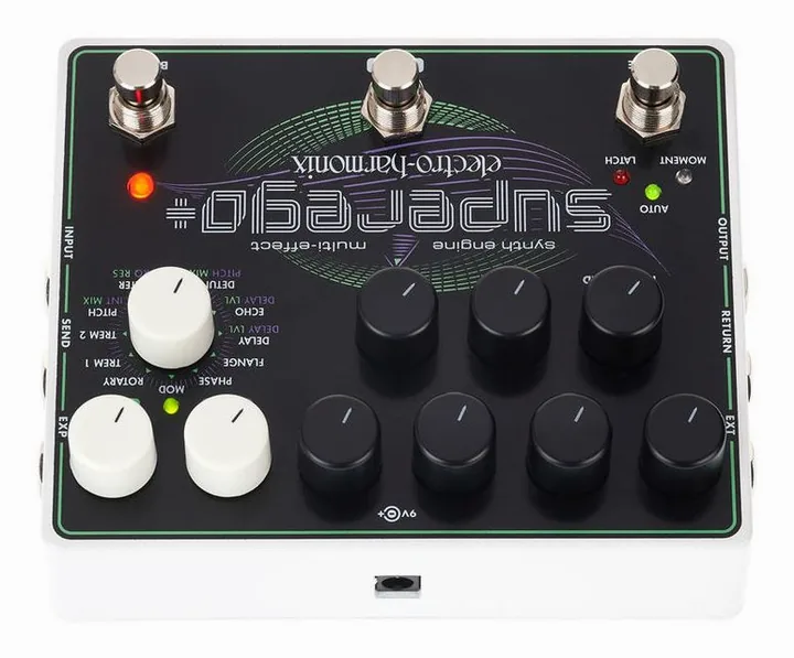 Electro Harmonix Superego Plus, grafica del pannello superiore