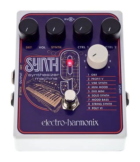 Electro Harmonix Synth9 Synthesizer Machine, led e interruttore a pedale