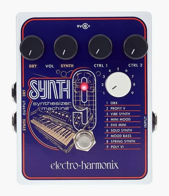 Electro Harmonix Synth9 Synthesizer Machine, led e interruttore a pedale
