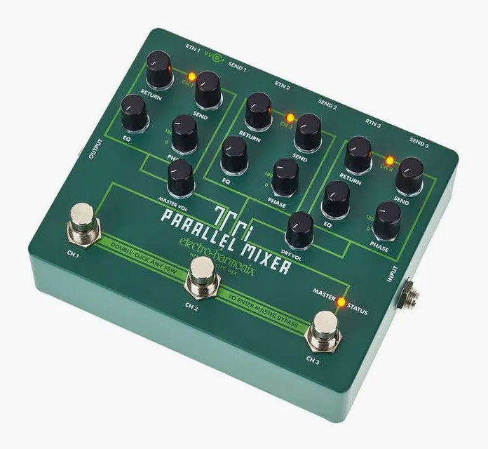 Electro Harmonix Tri Parallel Mixer in primo piano frontale