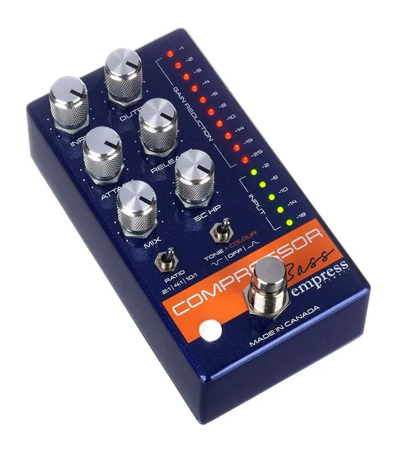 Empress Effects Bass Compressor Blue Spk, led e interruttore a pedale