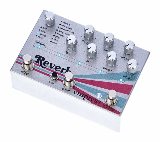 Empress Effects Reverb, manopole viste dall'alto