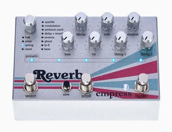 Empress Effects Reverb, grafica del pannello superiore