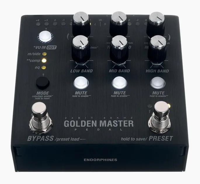 Endorphin.es Golden Master Pedal Black, grafica del pannello superiore