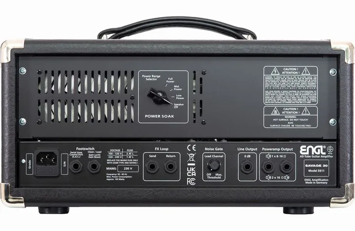 Engl E611 Savage 30, logo e finiture del pannello frontale