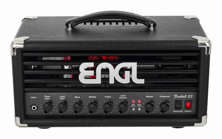 Engl E633 KT77 Fireball 25 LTD, logo e finiture del pannello frontale
