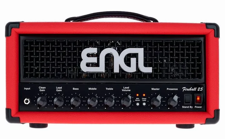 Engl E633SR Fireball 25 LTD Red, logo e finiture del pannello frontale
