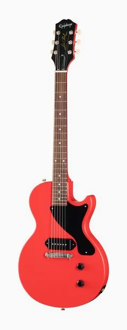 Epiphone Billie Joe Armstrong LPJ RR inquadrato di fronte su sfondo neutro