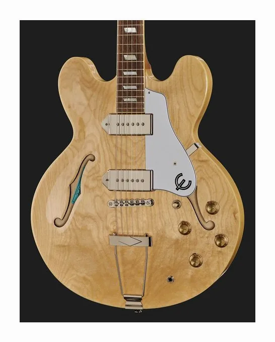 Epiphone Casino Natural w/ Epi Pro P90, paletta con meccaniche e logo