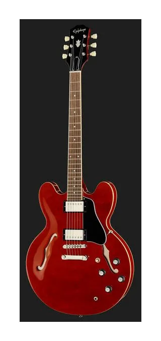 Epiphone ES-335 Cherry, pickup e manopole dei controlli