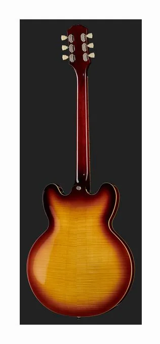 Epiphone ES-335 Figured Tea Burst, curve del body viste dall'alto