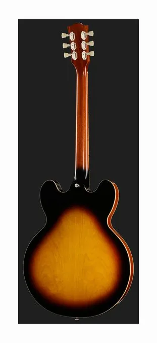 Epiphone 1962 ES-335 Reissue Vintage Bu, corpo e verniciatura in primo piano