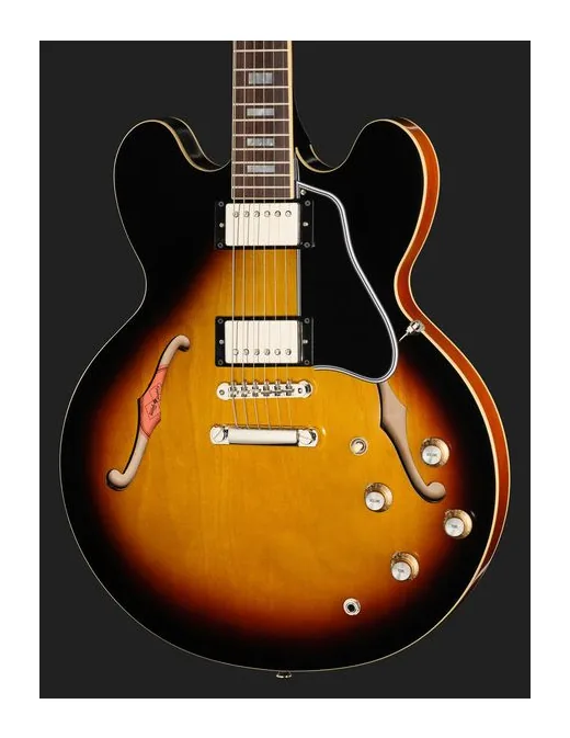 Epiphone 1962 ES-335 Reissue Vintage Bu, corpo e verniciatura in primo piano