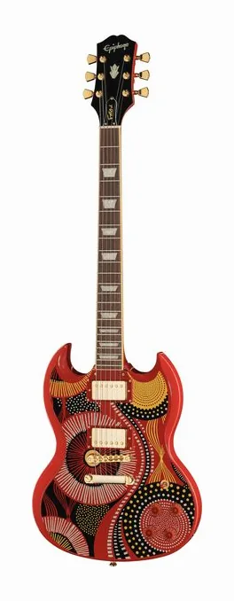 Epiphone Fatoumata Diawara SG fotografato frontalmente