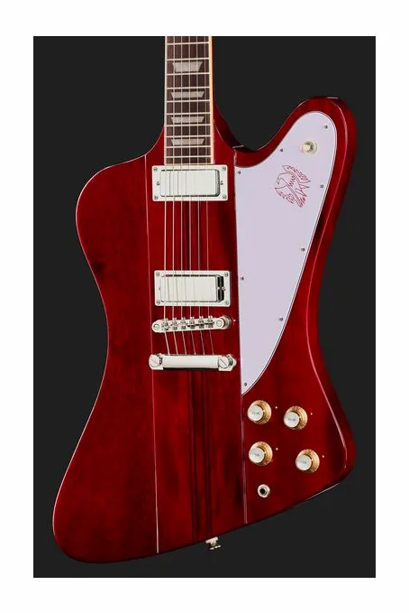 Epiphone Firebird Wine Red, paletta con meccaniche e logo