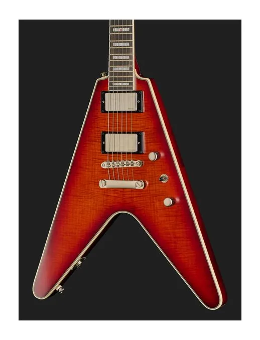Epiphone Flying V Prophecy Aged BTB, paletta con meccaniche e logo