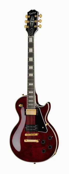 Epiphone Jerry Cantrell Wino LP Custom fotografato frontalmente