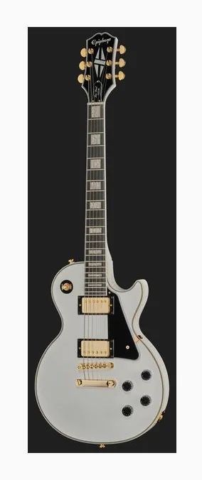 Epiphone Les Paul Custom Alpine WH, curve del body viste dall'alto