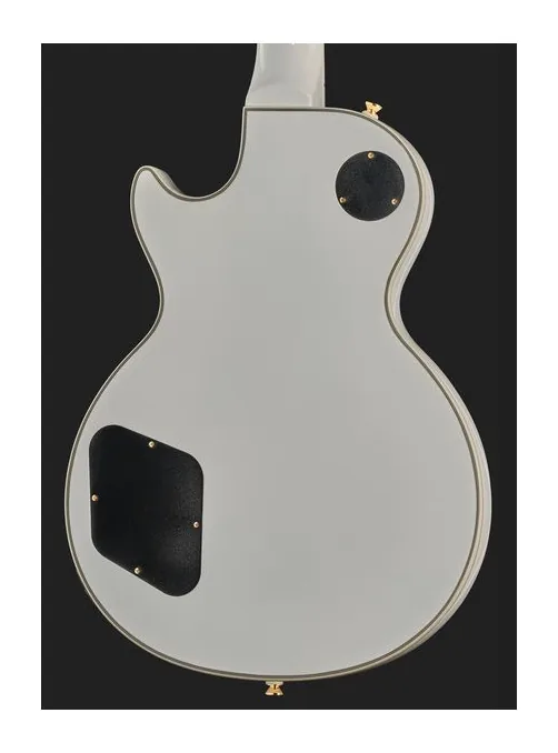 Epiphone Les Paul Custom Alpine WH, corpo e verniciatura in primo piano