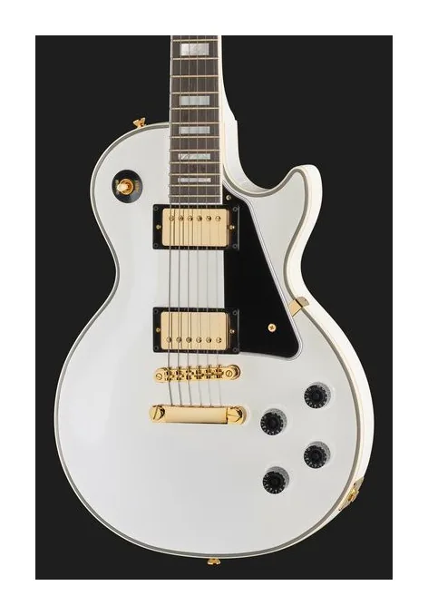 Epiphone Les Paul Custom Alpine White, selettore pickup e jack di uscita