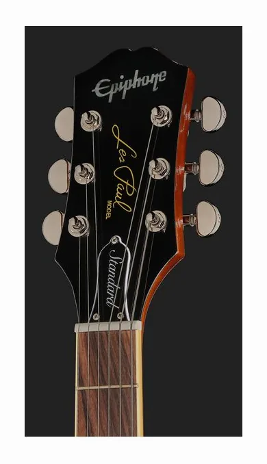 Epiphone Les Paul Standard 60s Ebony LH, paletta con meccaniche e logo